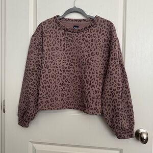 Gap Leopard Print Cropped Sweatshirt